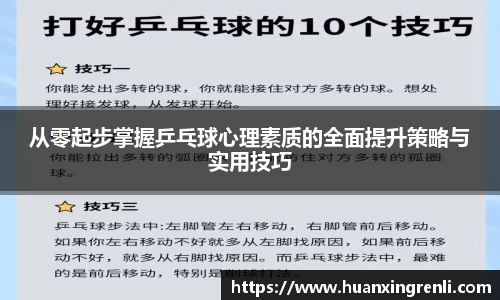 从零起步掌握乒乓球心理素质的全面提升策略与实用技巧
